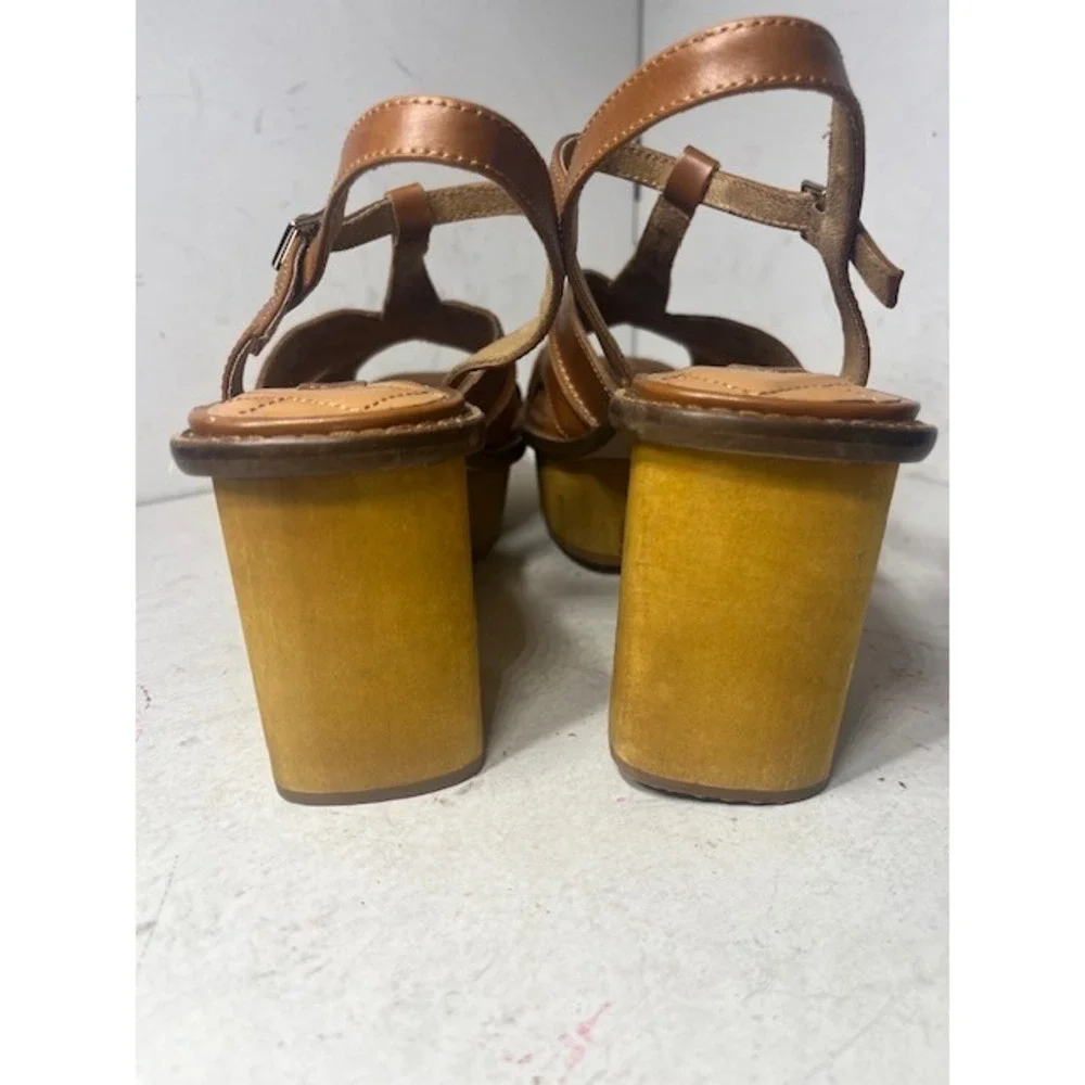 Kelsi Dagger Brooklyn Anthropologie Genie Brown Platform Block Sandals 8.5